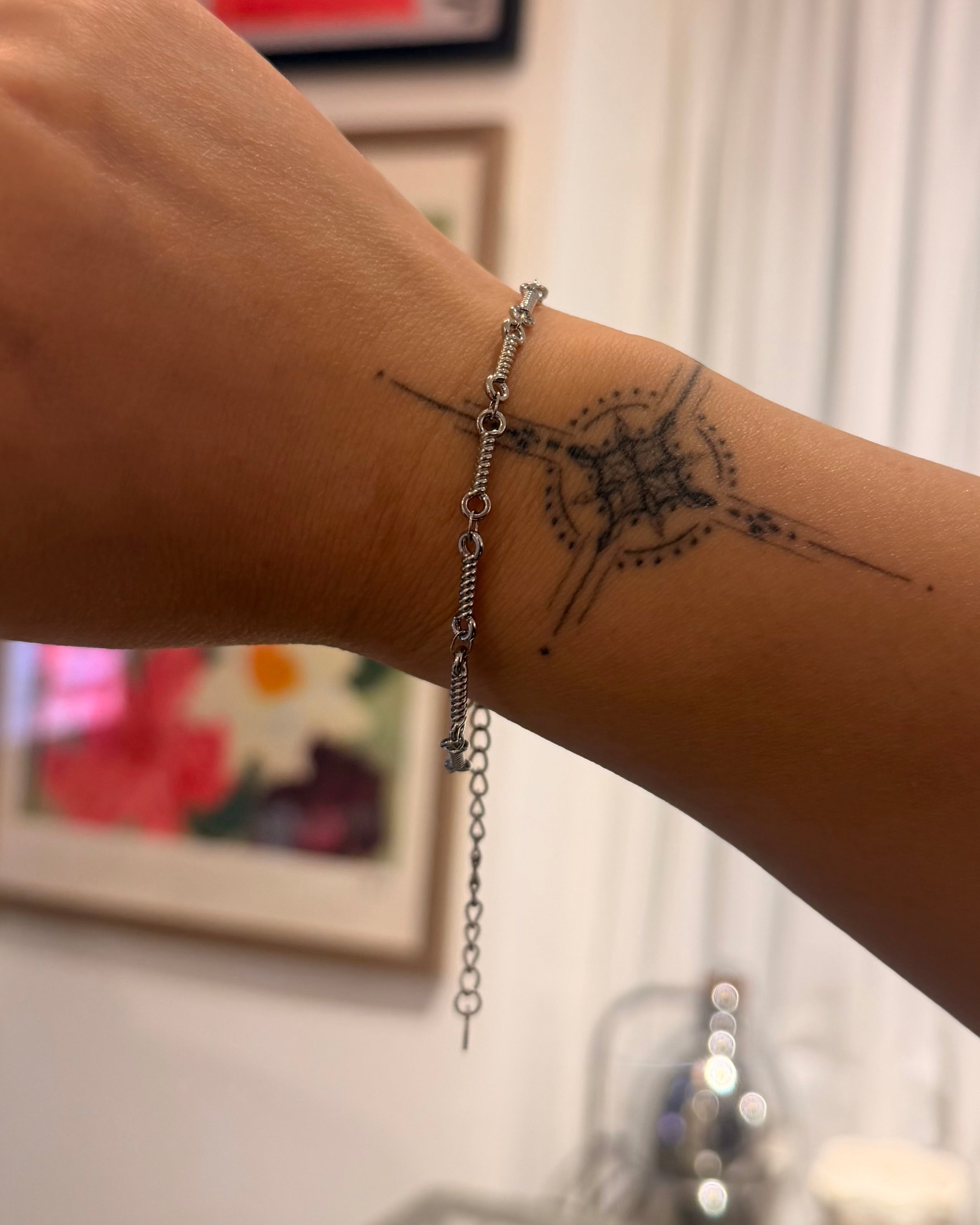 Interlock stainless steel bracelet
