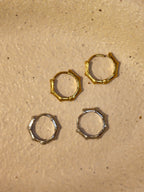 Bamboo Joint Stainless Steel Hoop Earrings