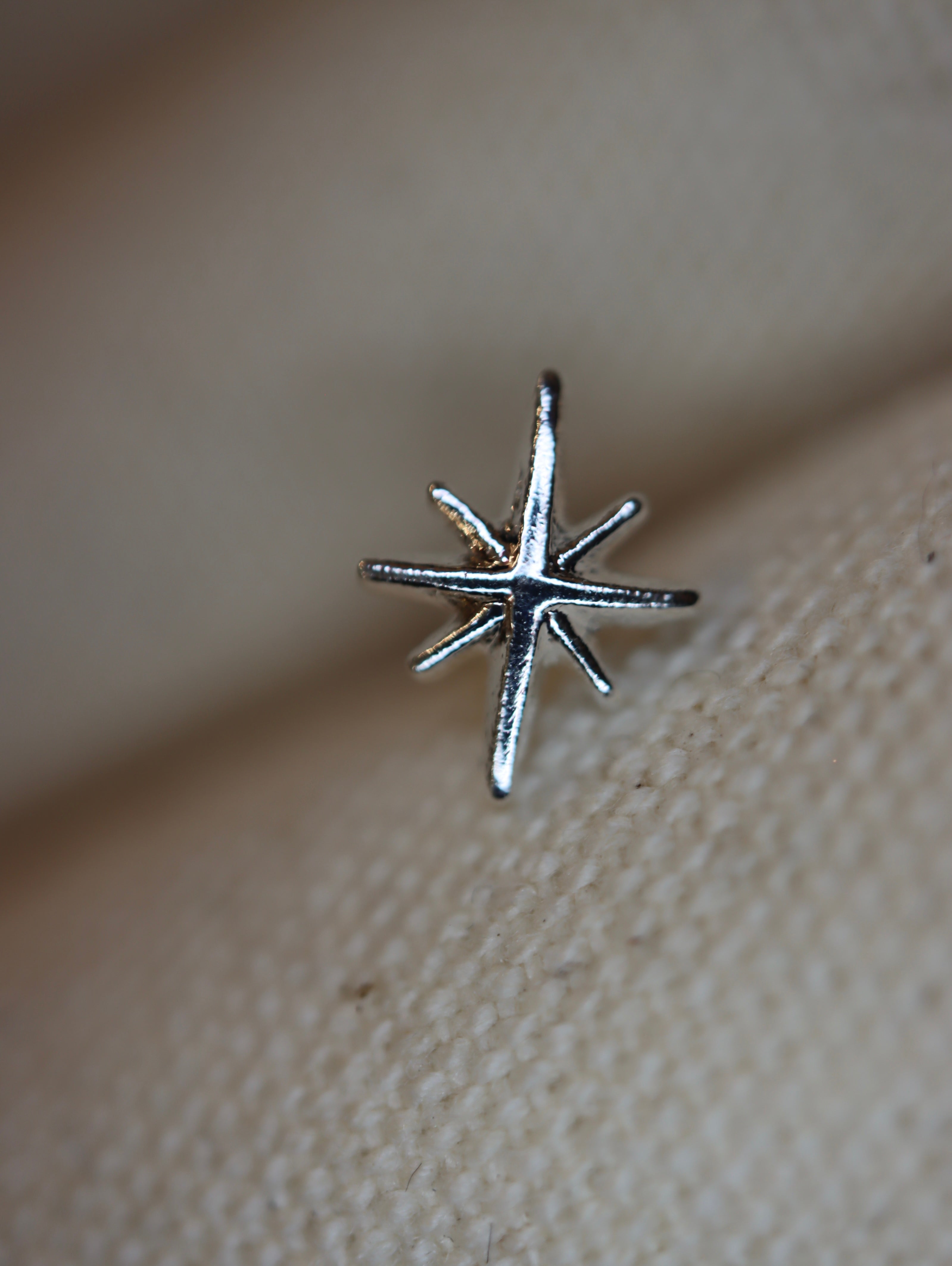 Sparkle star 925 silver piercing stud