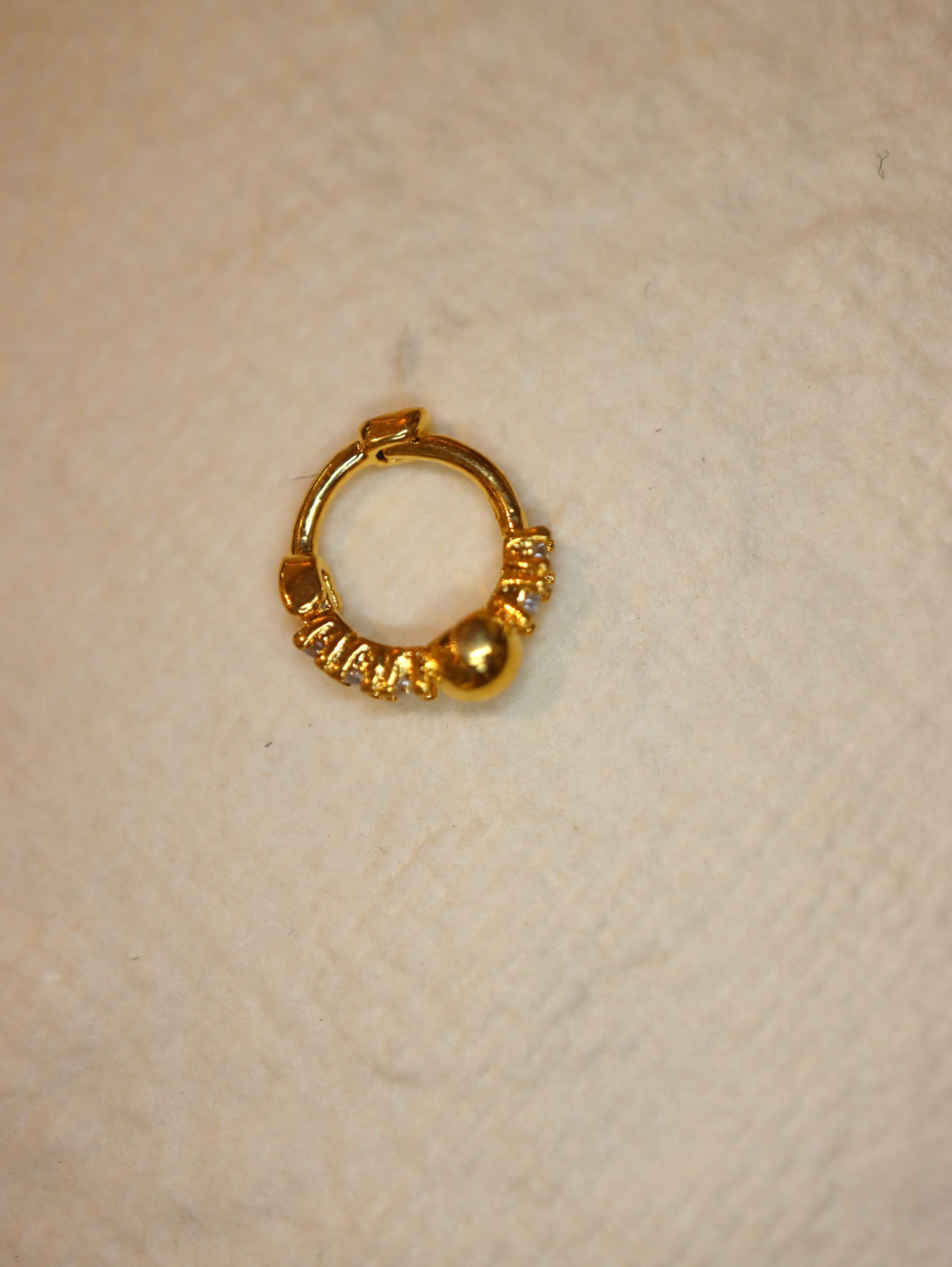 Mini ball hinged hoop cz surgical steel earring (1pc)