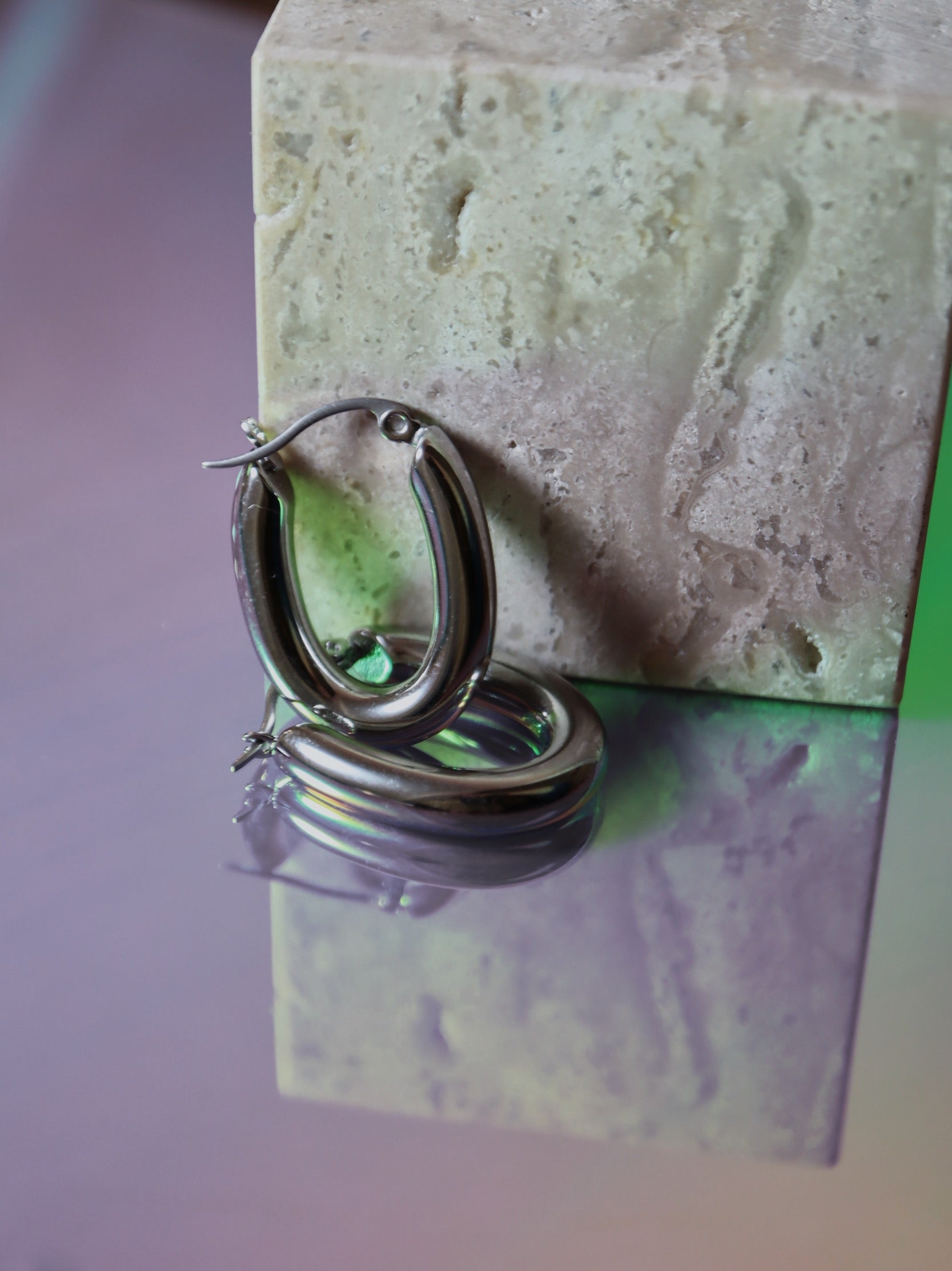 U shaped stainless steel hoop earrings