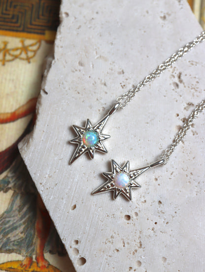 Silver925 starburst opal necklace