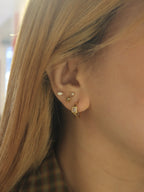Square hoop cz earrings