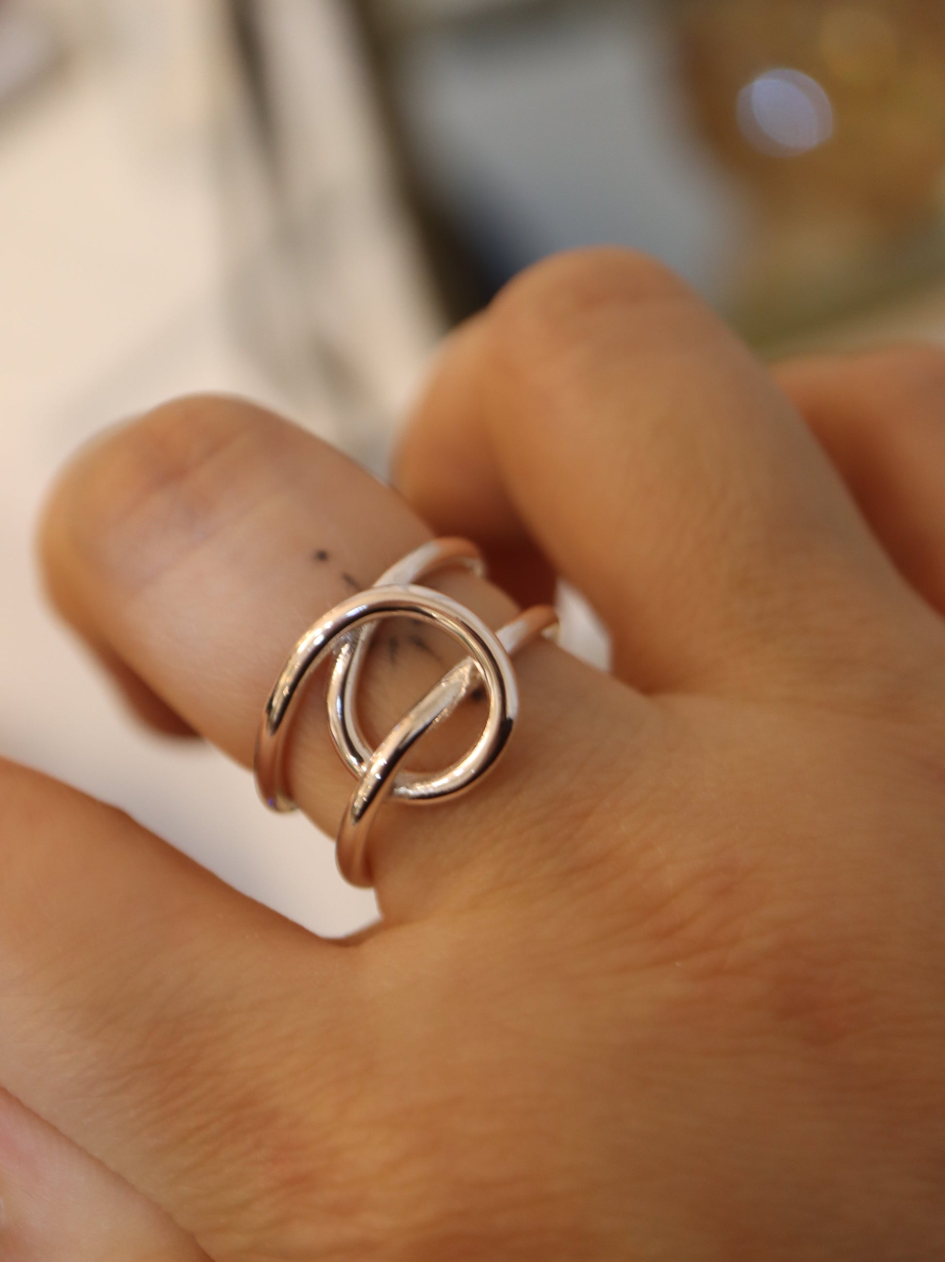 Twisted 925 silver open size ring