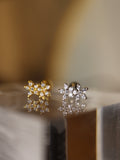 Double bloom stud c surgical steel earring piercing (1pc)