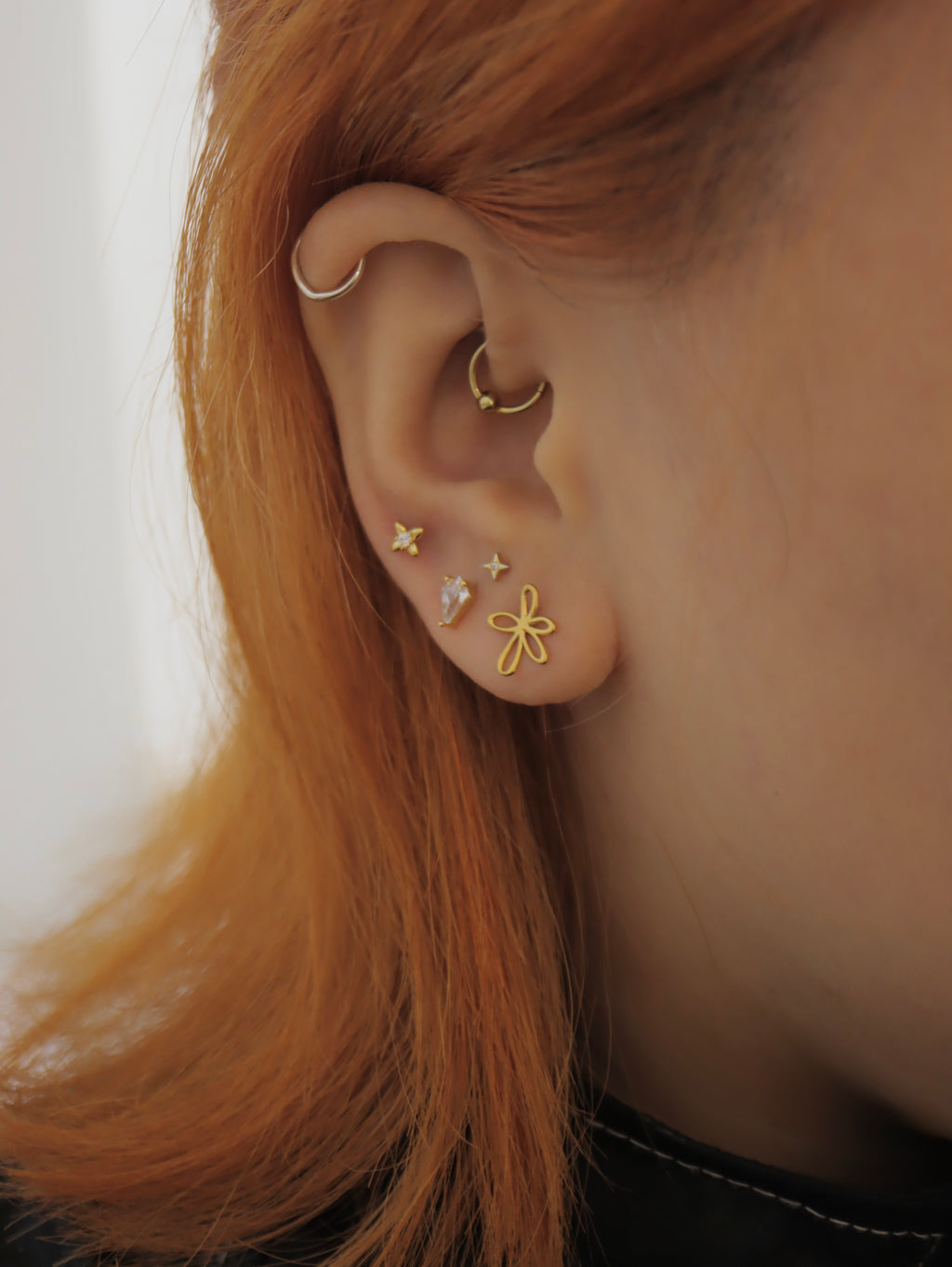 Floral stainless steel earrings