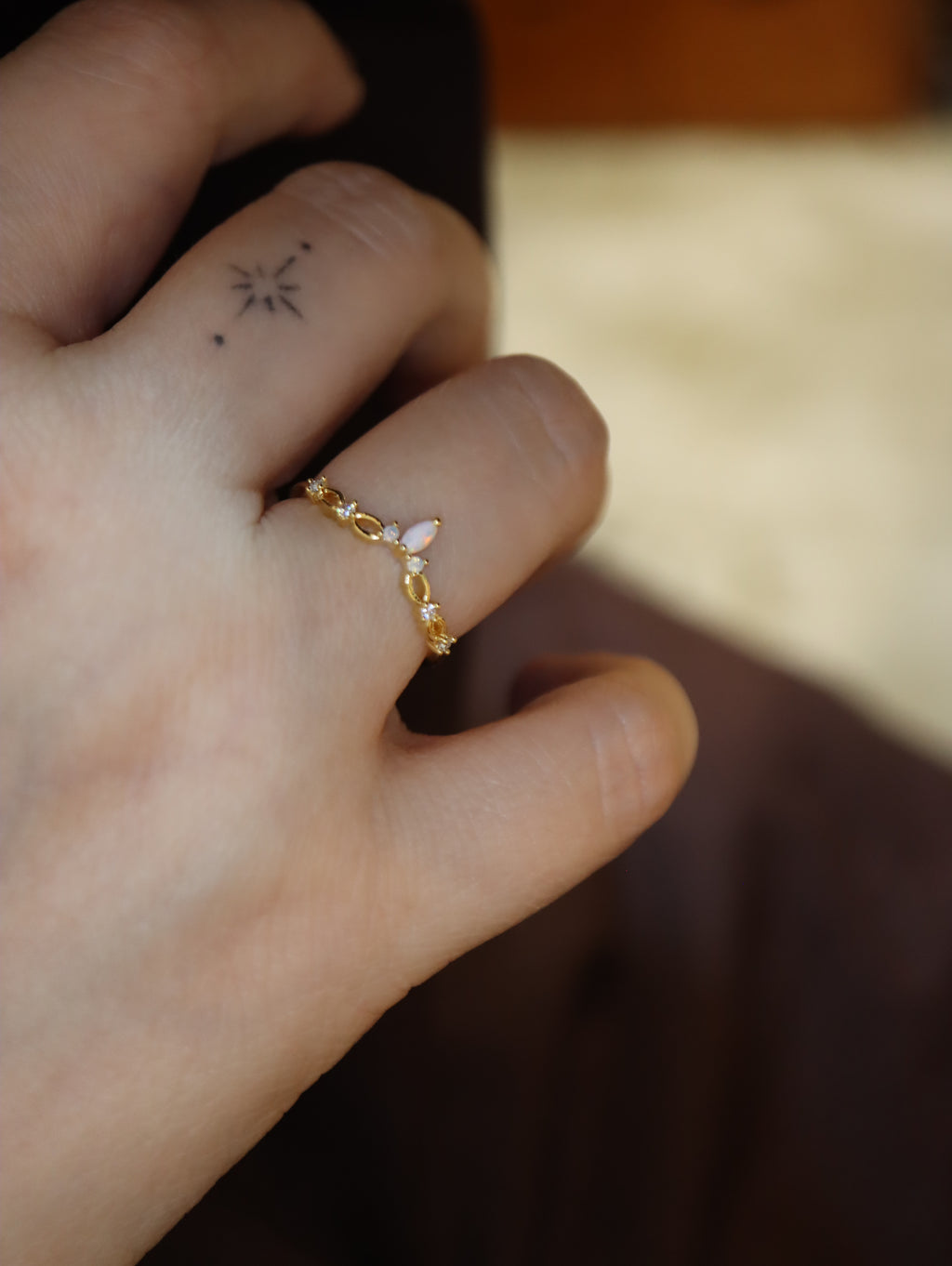 Opal cz 925 silver ring