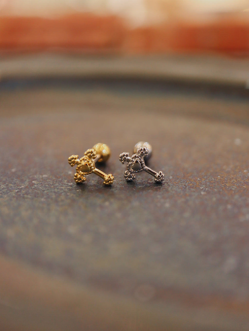 Cross heart surgical steel 316L piercing