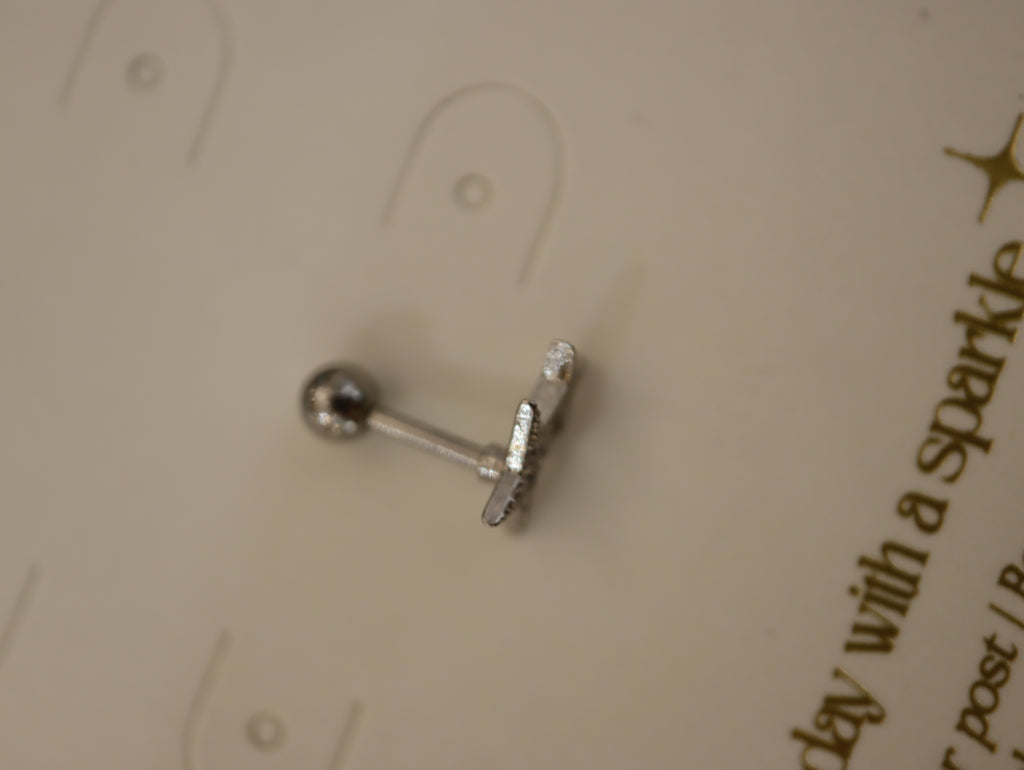 Double sparkle surgical steel earring (1pc)