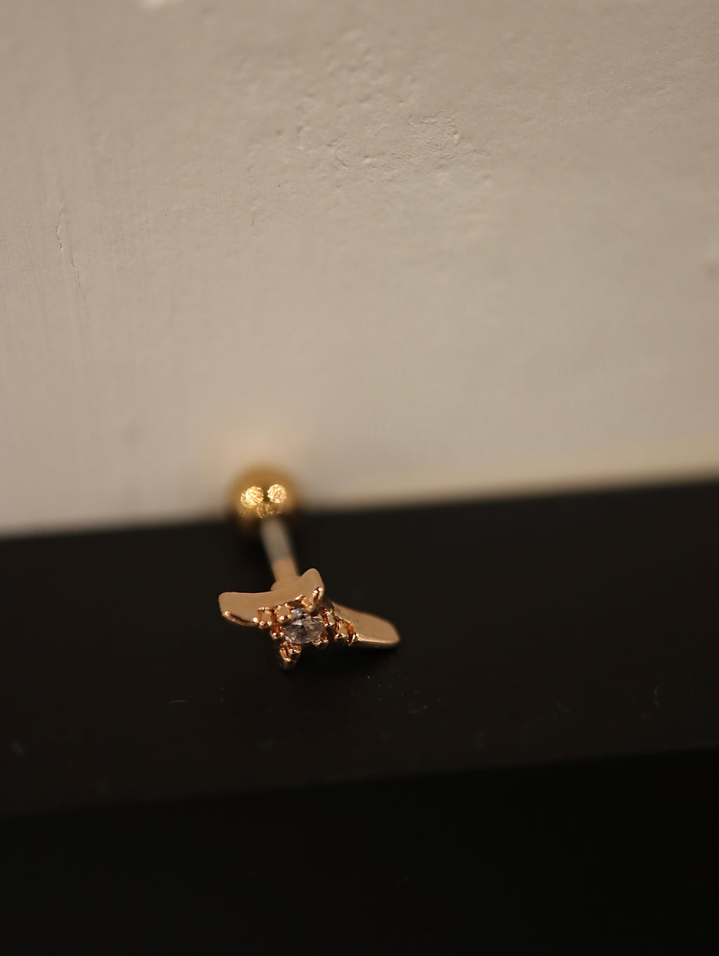 ✨ sparkle surgical steel barbell piercing