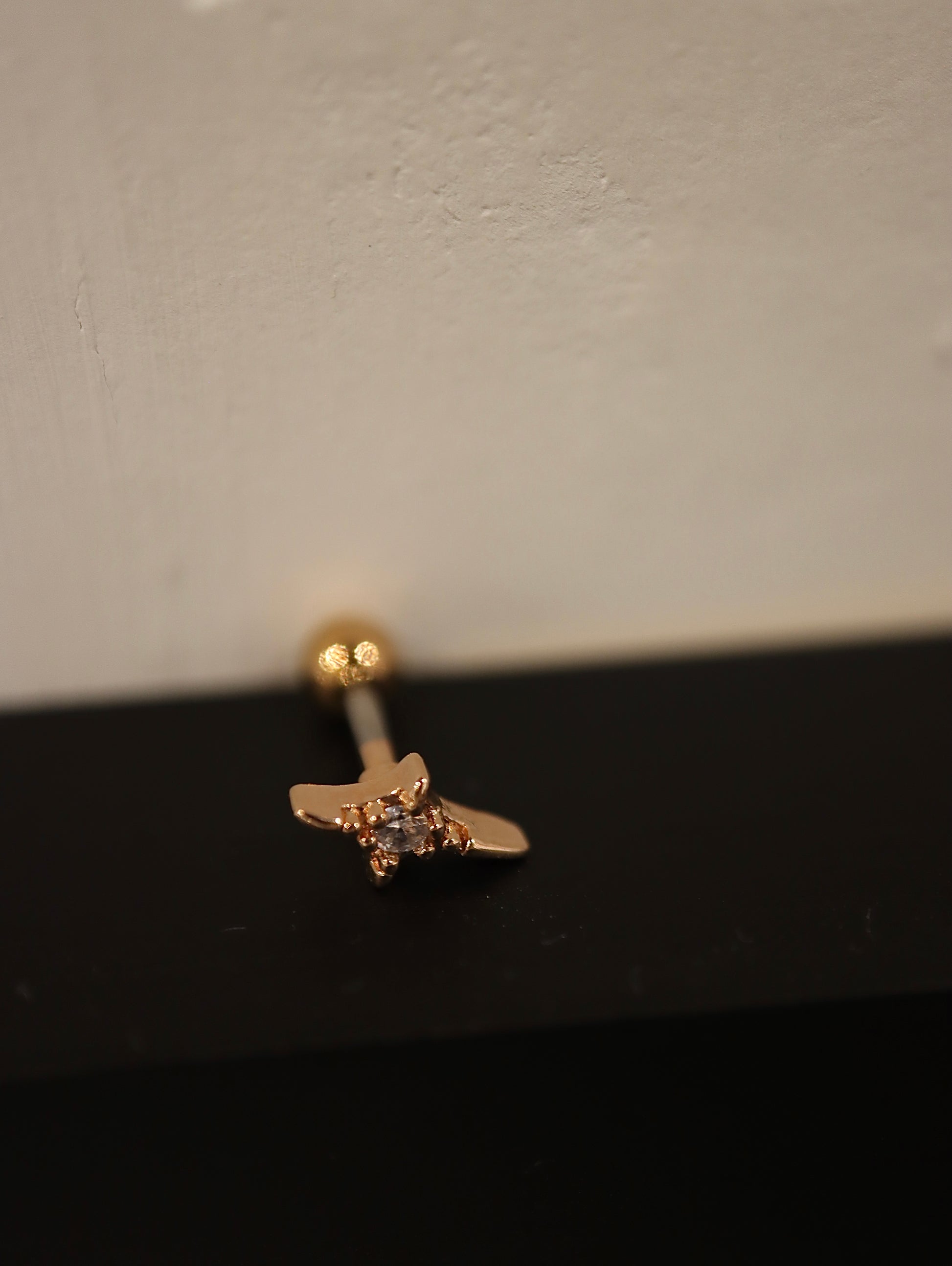 ✨ sparkle surgical steel barbell piercing