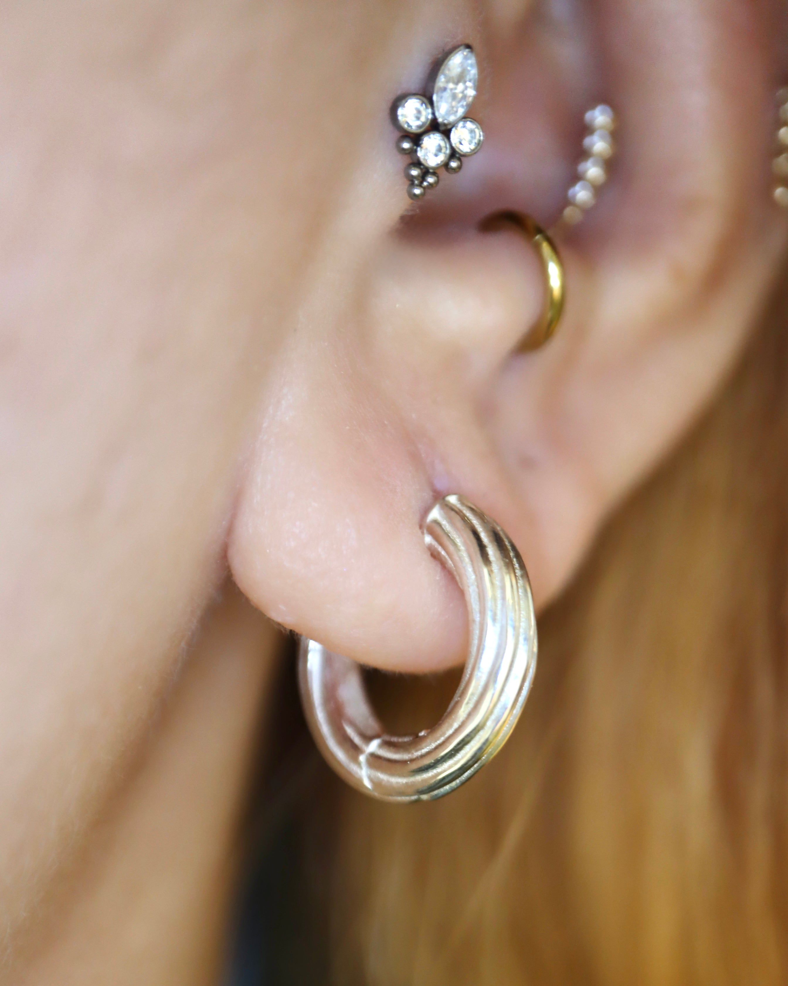 Spiral Clicker 925 Silver Hoop Earrings