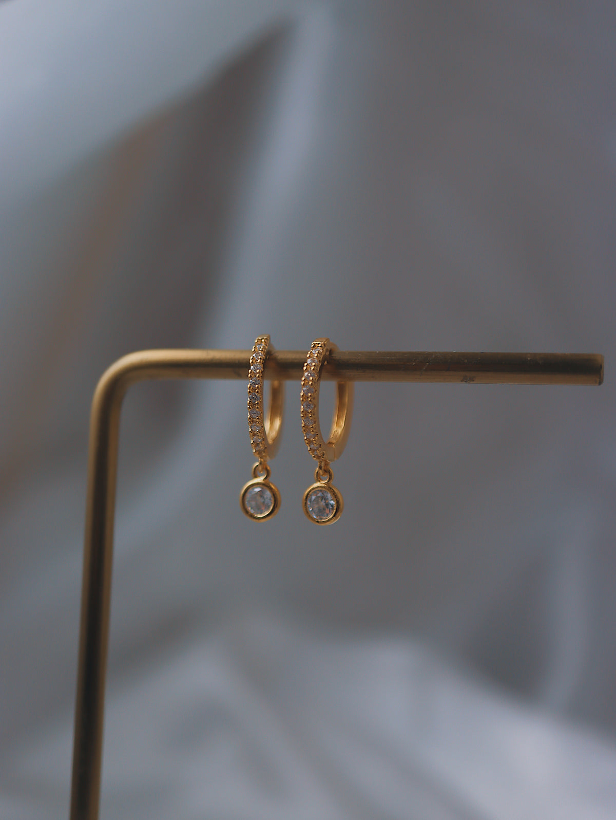 Hoop drop cz silver 925 earrings