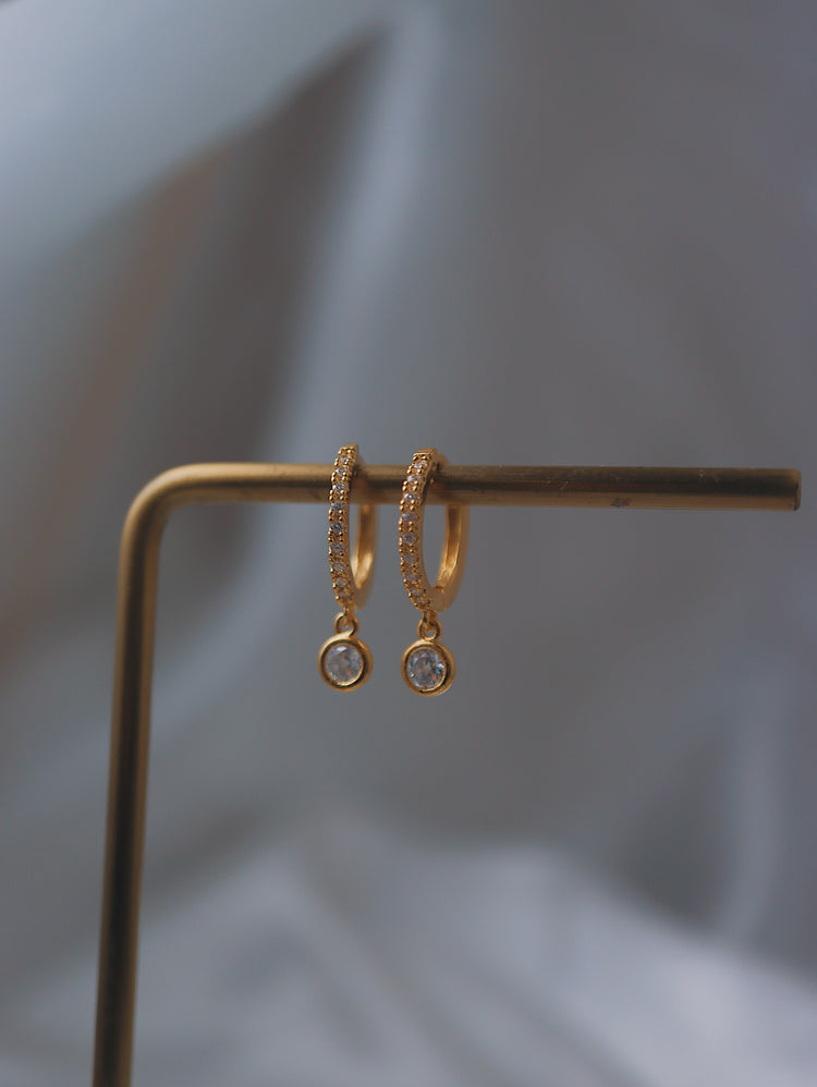 Hoop drop cz silver 925 earrings