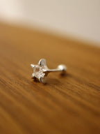 Cz star 925 silver piercing stud (1pc)
