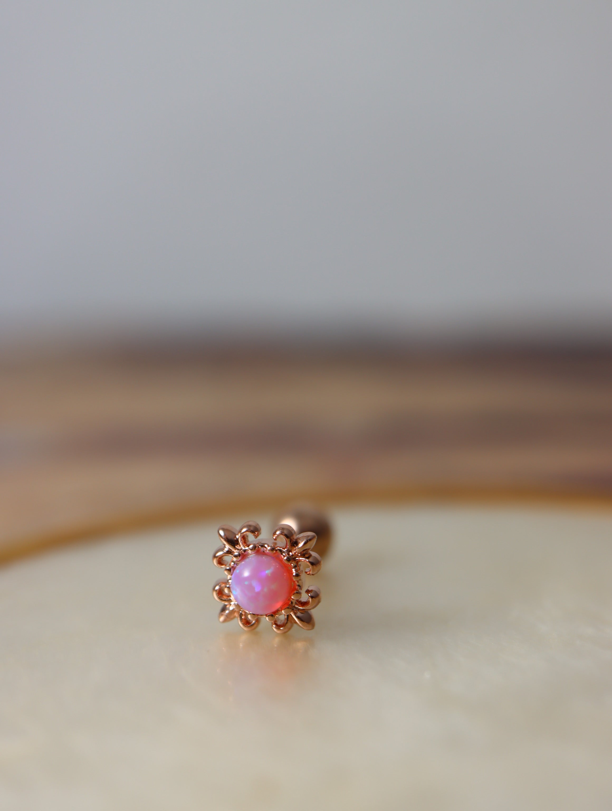 Opal screw ball end piercing