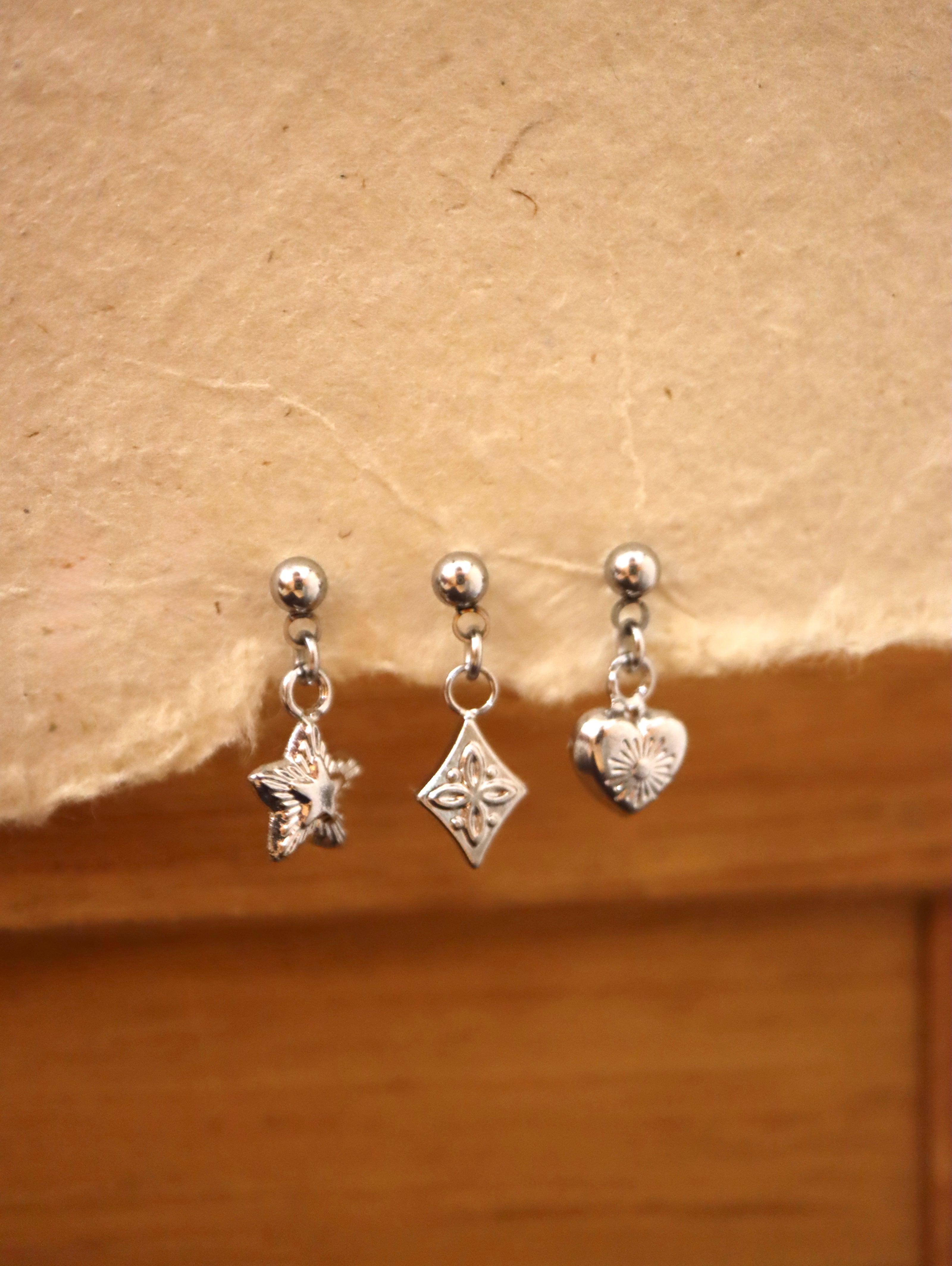 Drop dangling surgical steel stud earring (1pc)