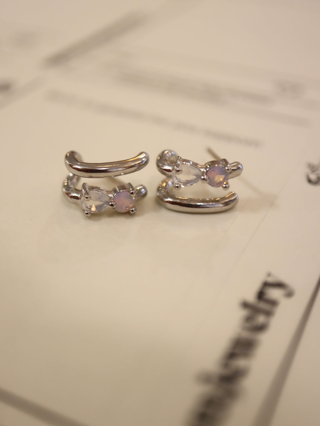 Double wrap cz earrings