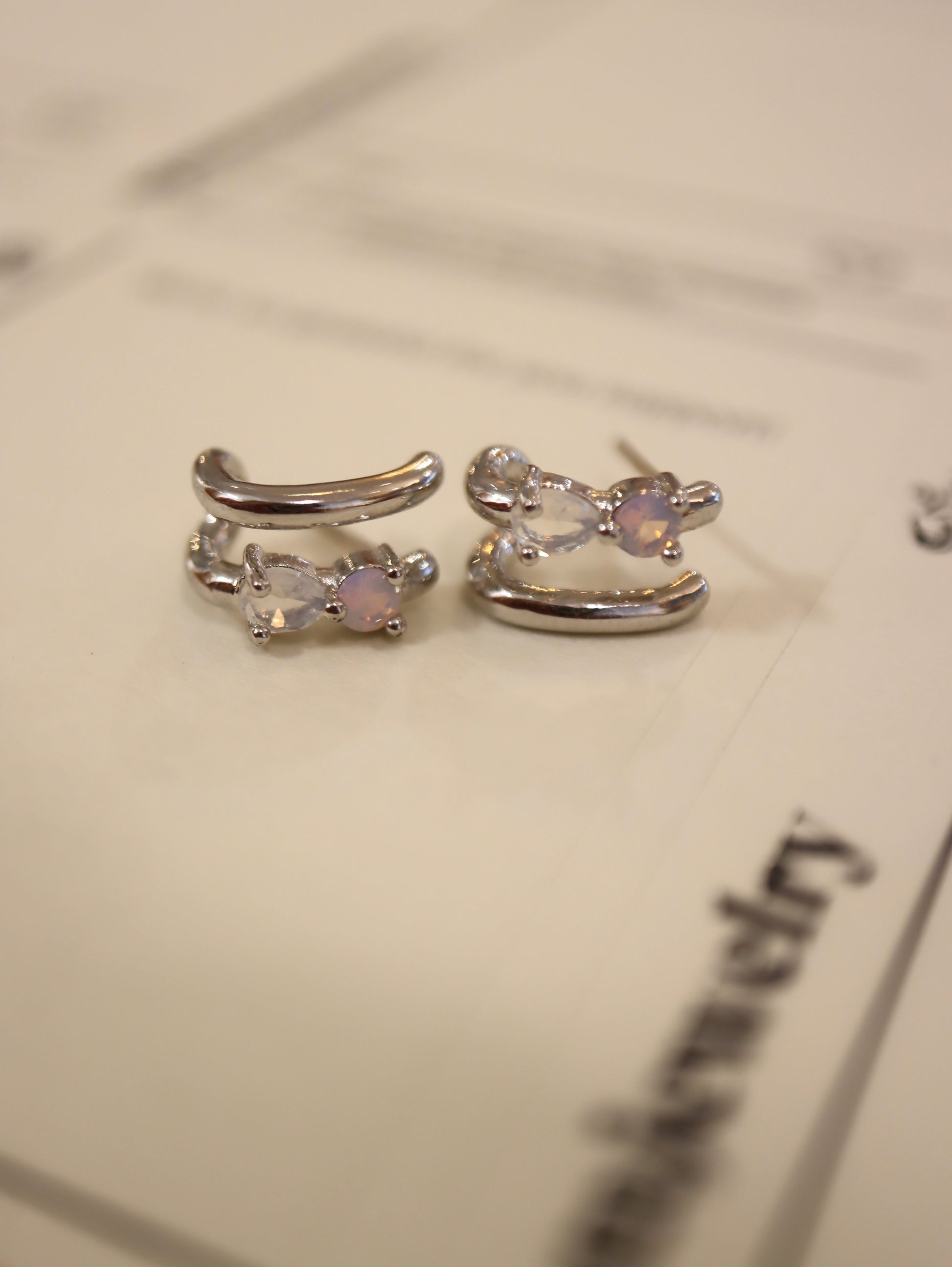 Double wrap cz earrings