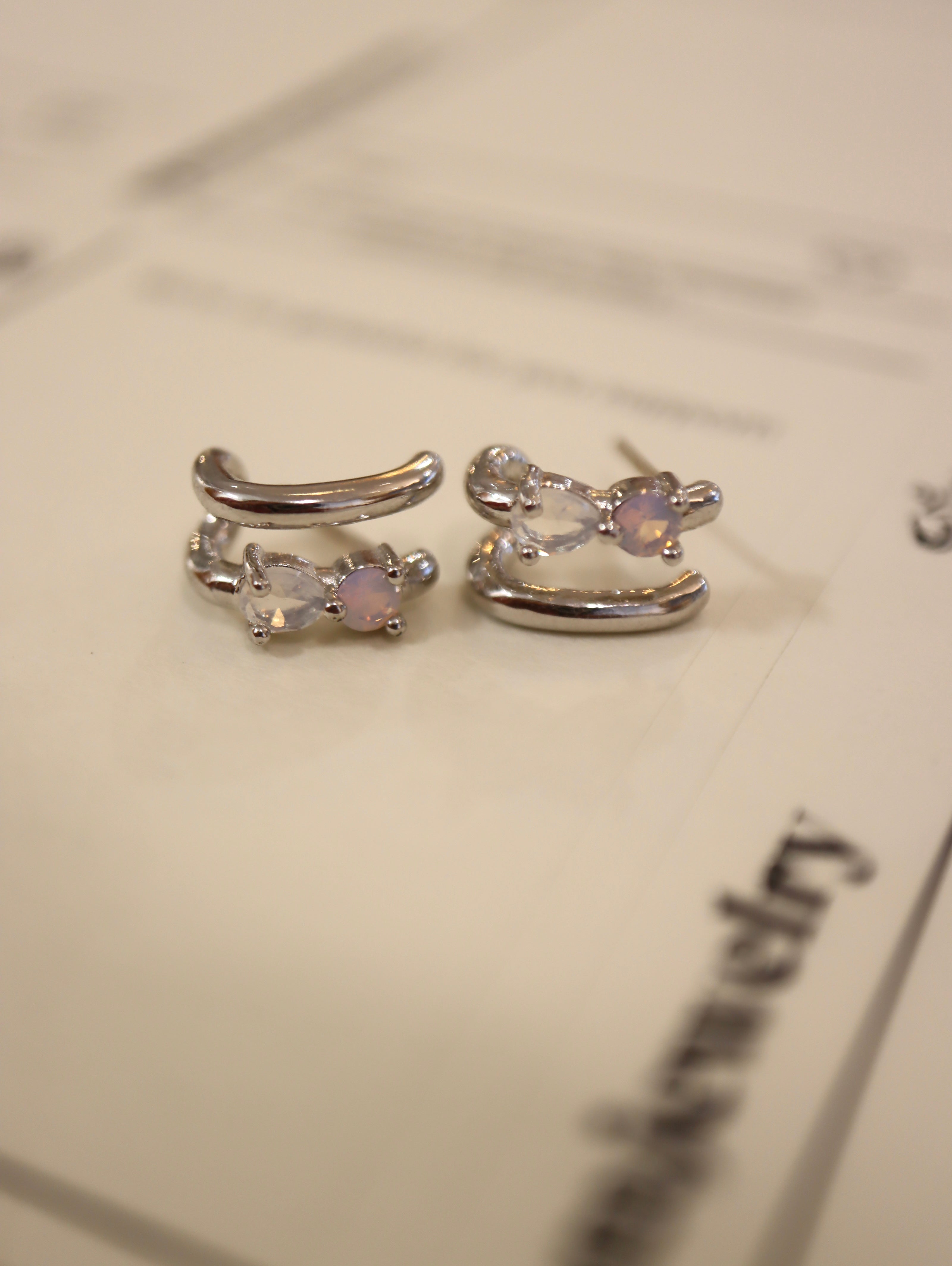 Double wrap cz earrings