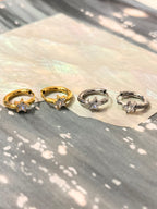 Star hoop stainless steel earrings