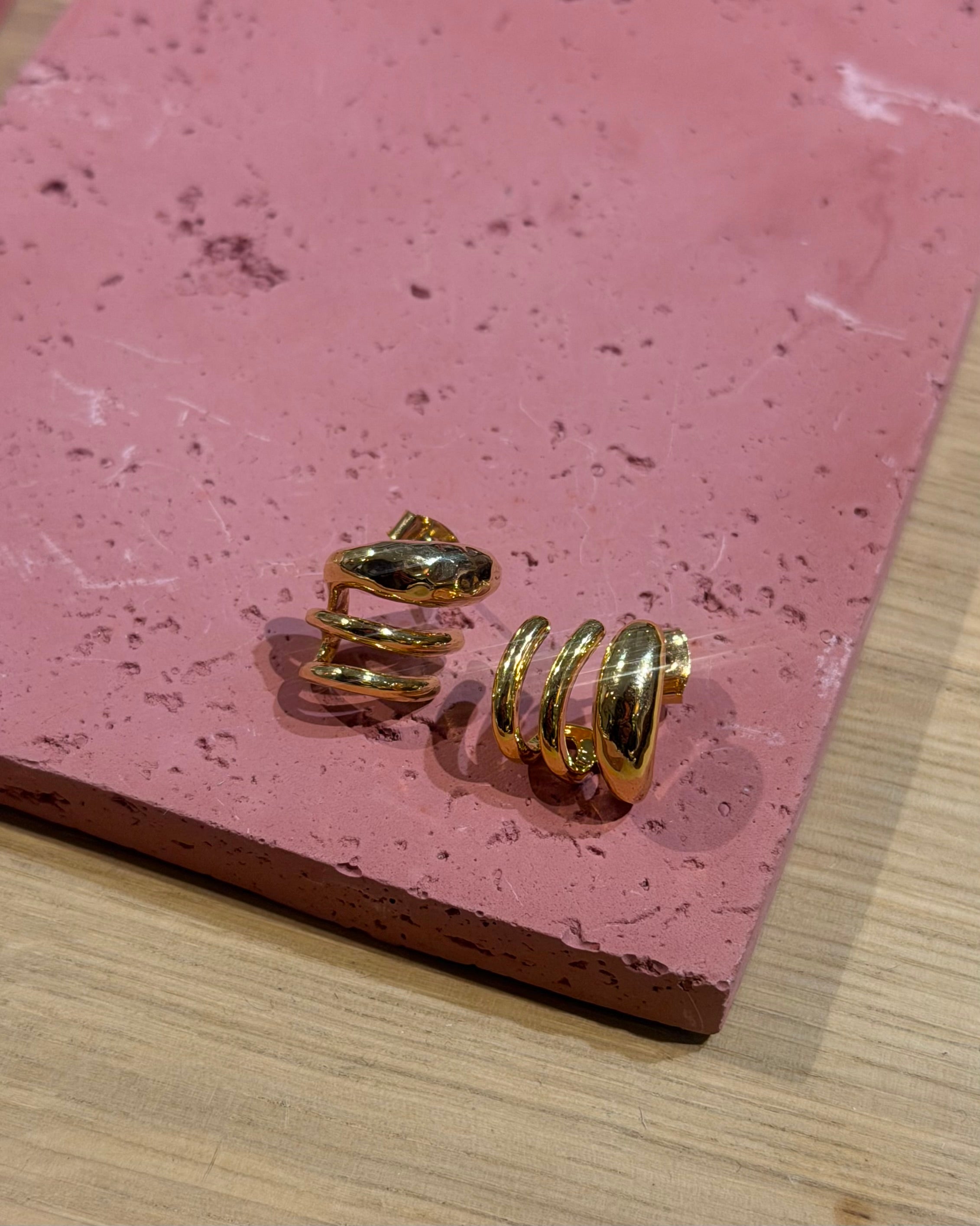 Triple Talon Wrap Brass Earrings