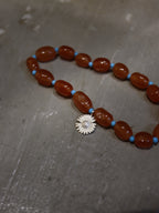 Dyed jade & Daisy silver925 beaded bracelet