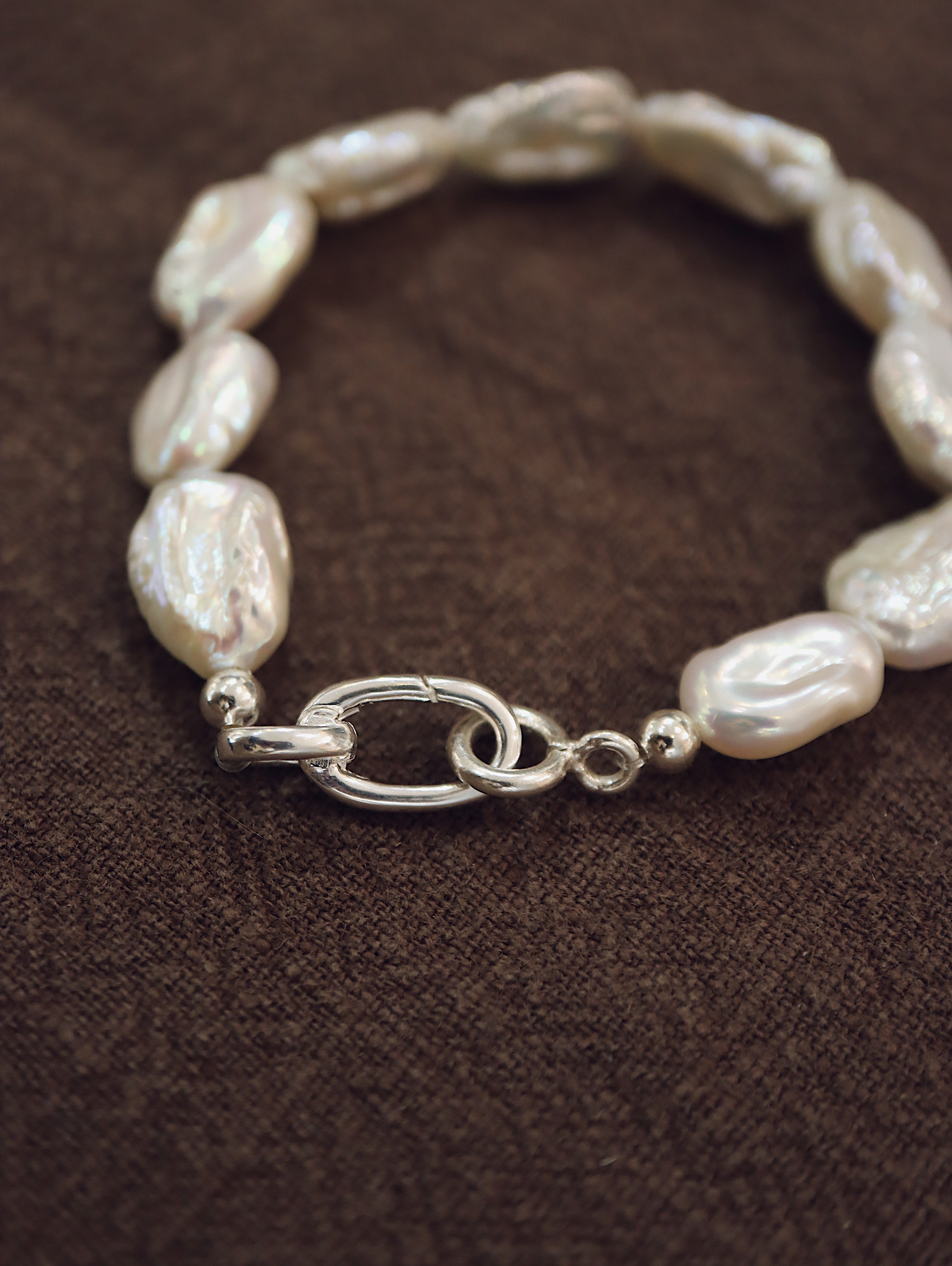 Fresh water pearl 925 silver bracelet