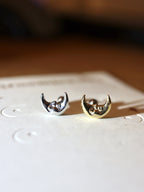 Crescent moon surgical steel stud earring (1pc)