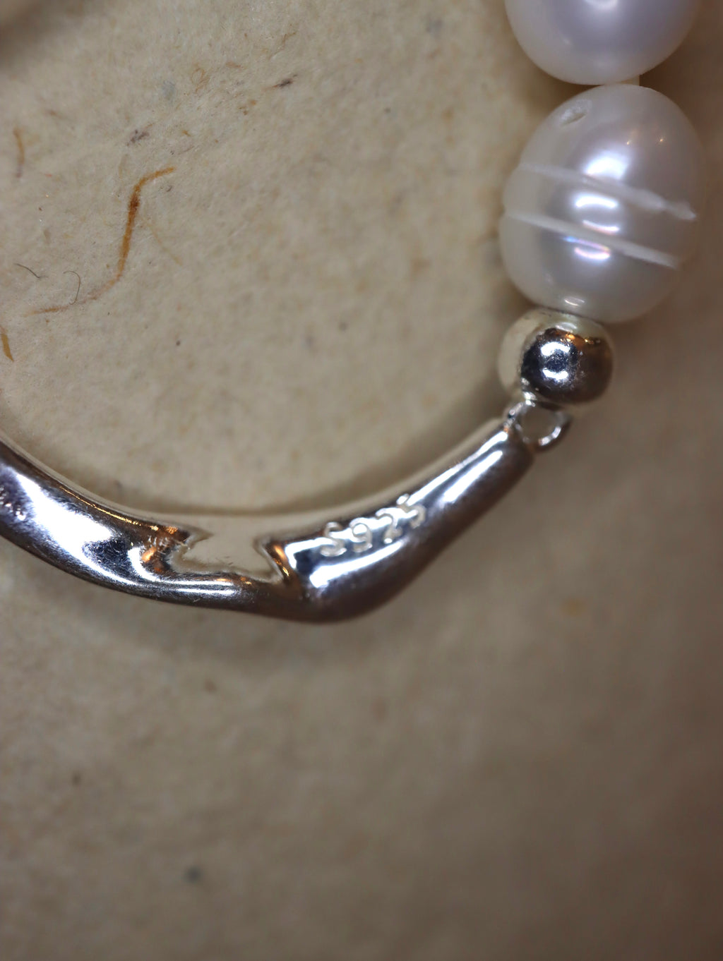 Raw pearl 925 silver ring