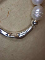 Raw pearl 925 silver ring