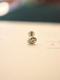 Flat stud flat back 925 silver earring (1pc)