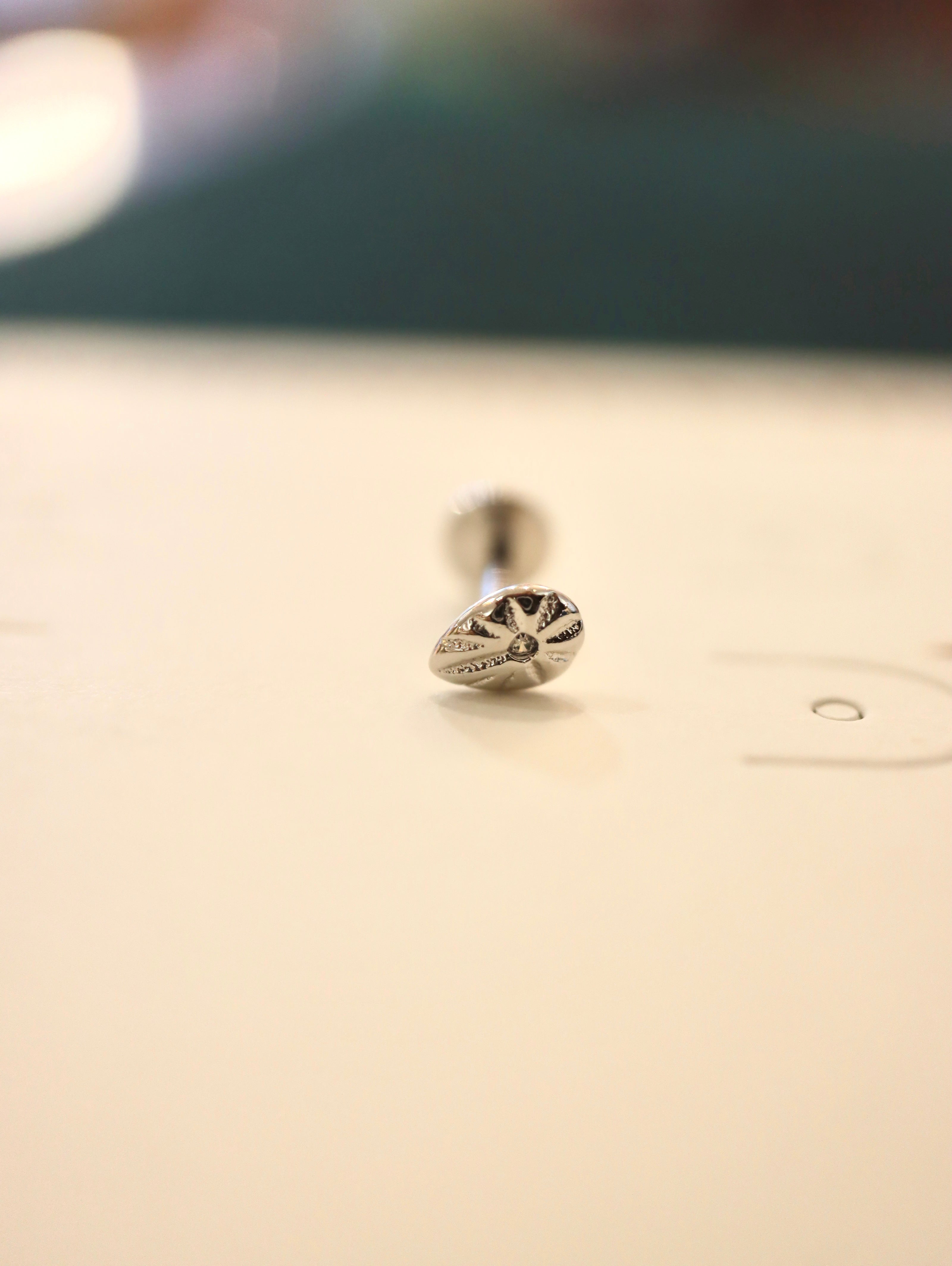 Flat stud flat back 925 silver earring (1pc)