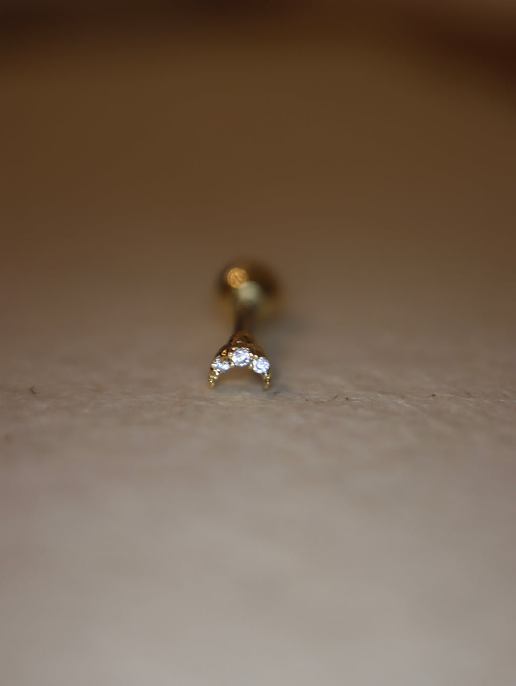 Mini crescent 🌙 surgical steel stud piercing earring