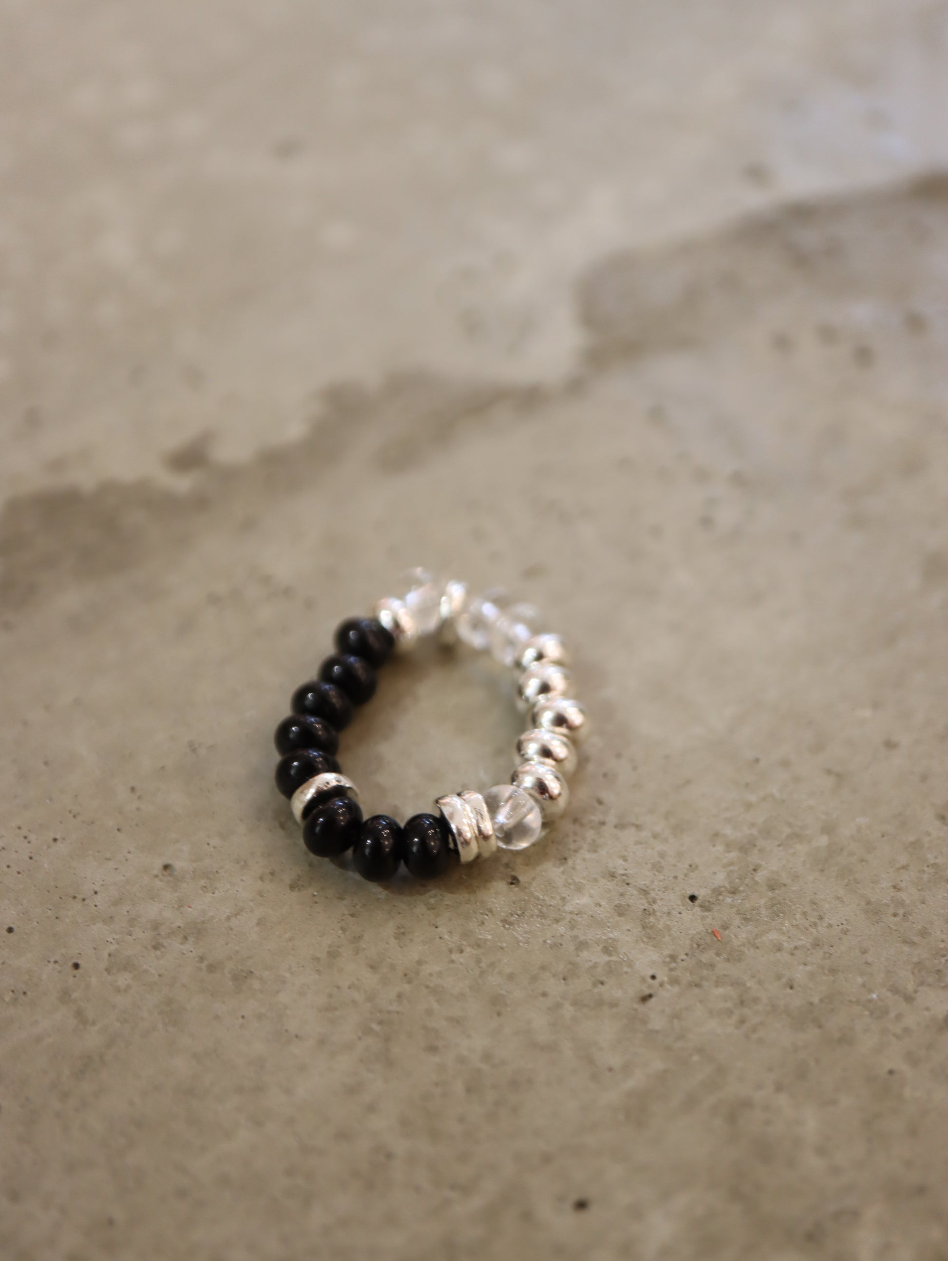 Mix colour beaded stretch ring