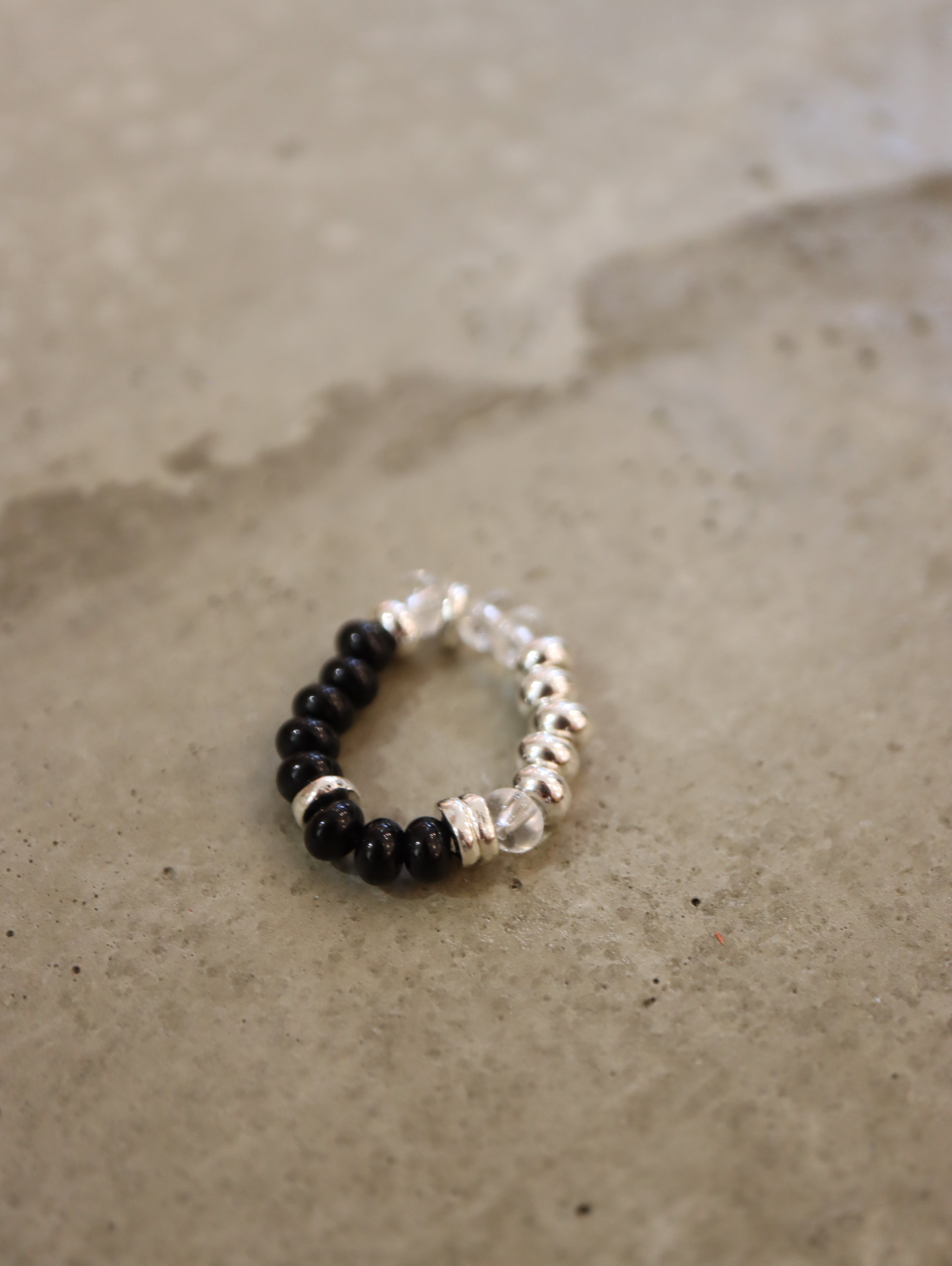 Mix colour beaded stretch ring