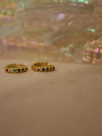 Rainbow cz hinged hoop earrings