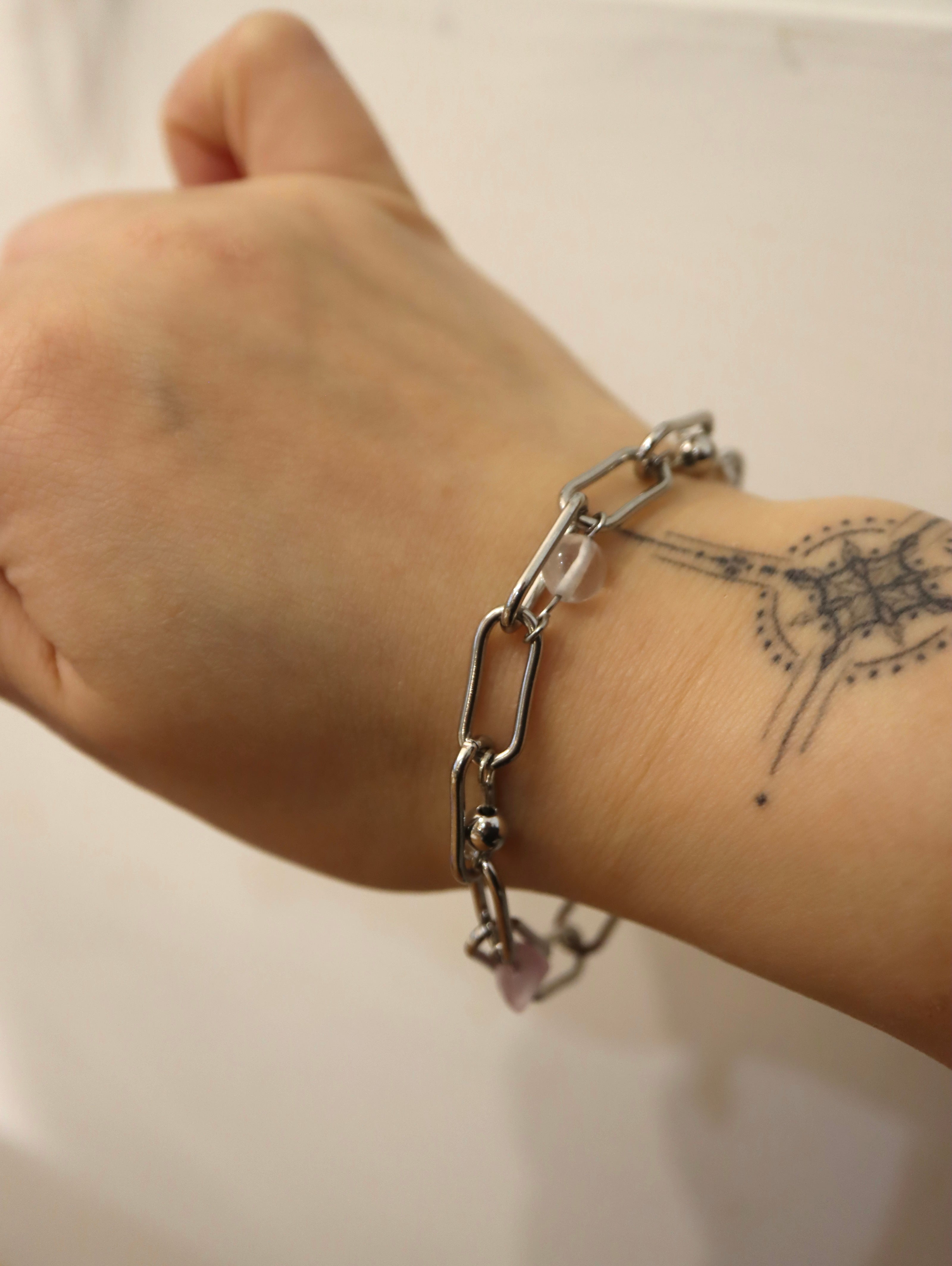Interlock stainless steel bracelet