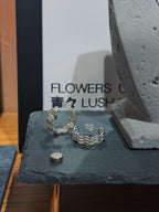 Wavy striped silver925 earrings