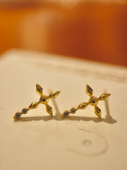 Aether Cross Brass Earrings