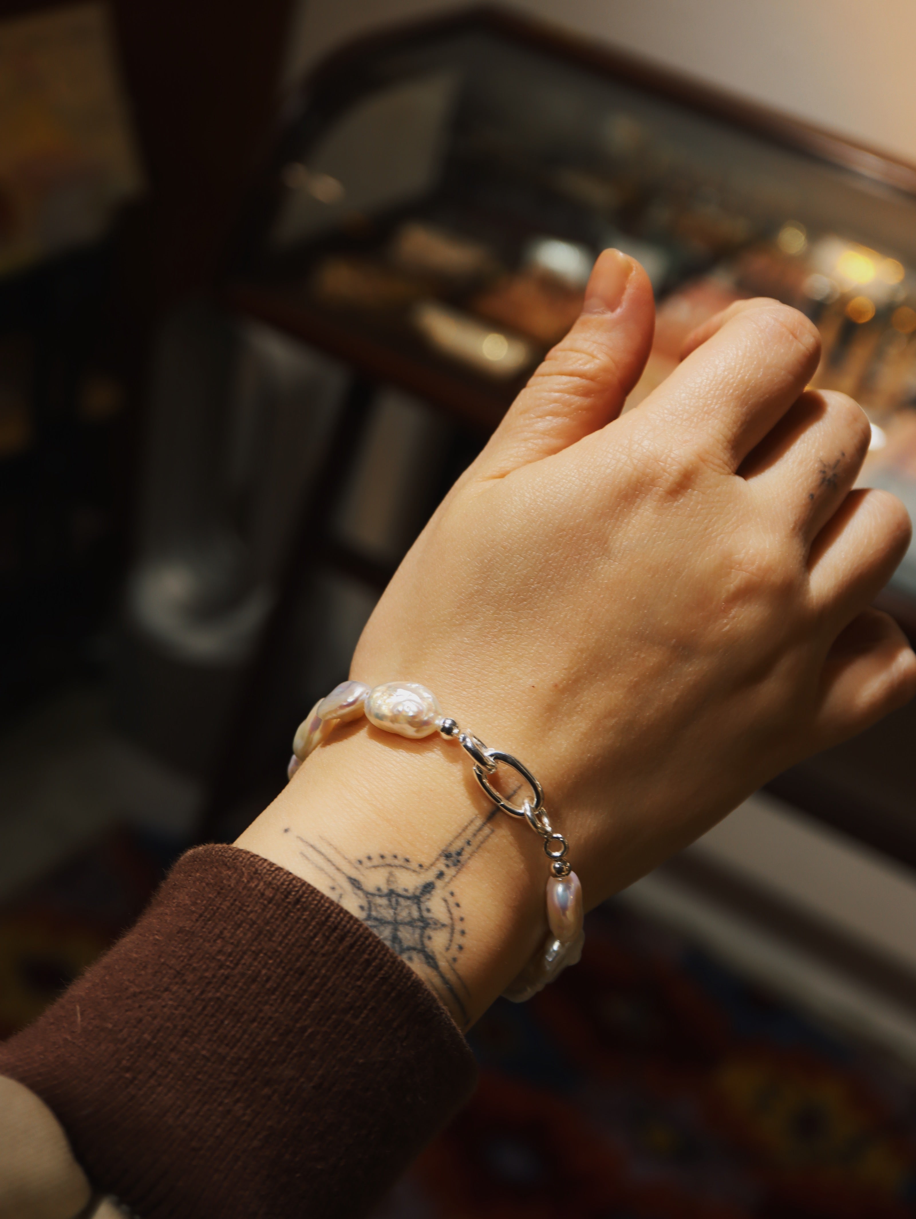 Fresh water pearl 925 silver bracelet