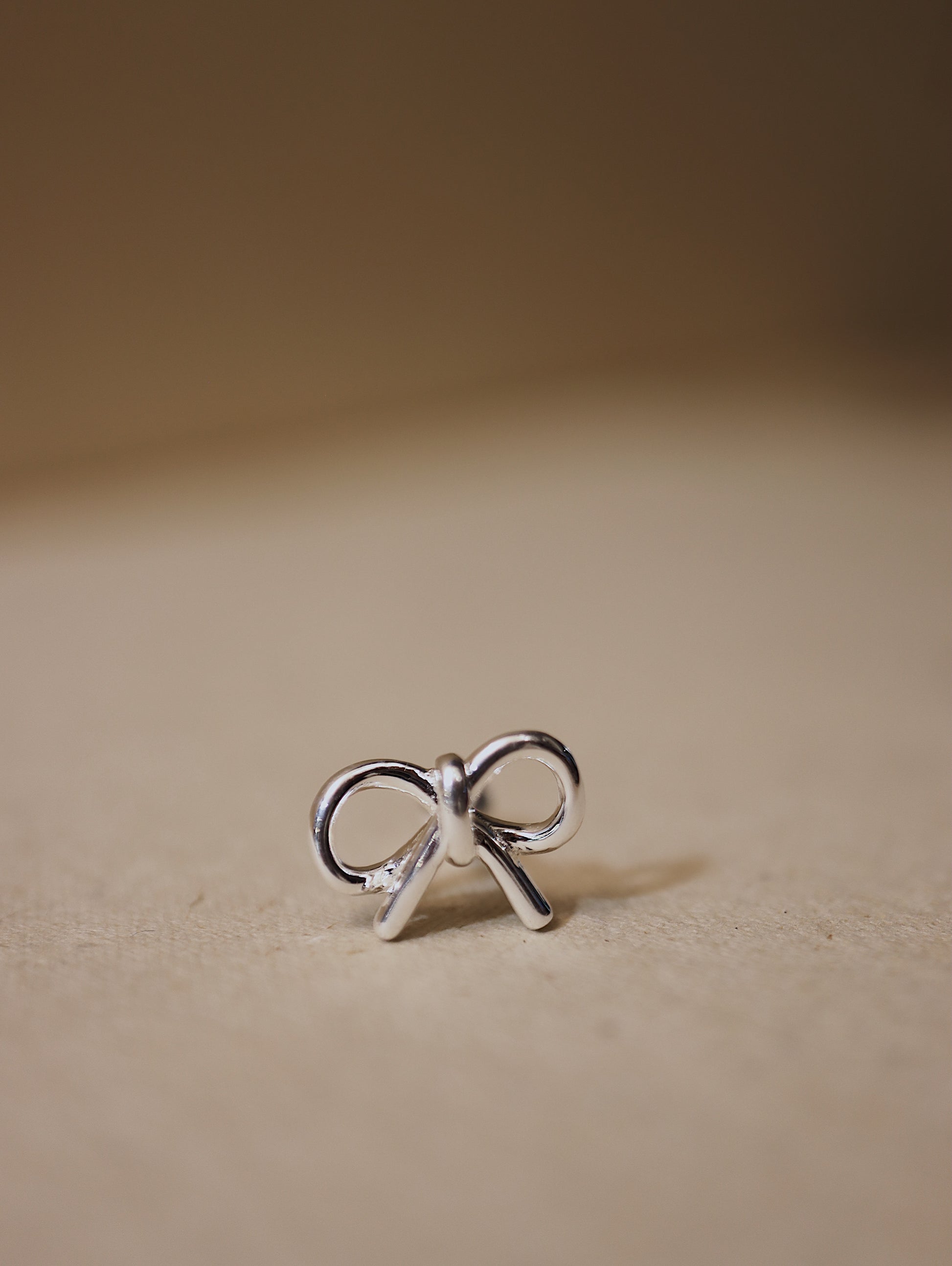 Ribbon Silver925 barbell earring piercing