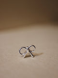 Ribbon Silver925 barbell earring piercing
