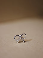 Ribbon Silver925 barbell earring piercing
