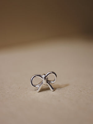 Ribbon Silver925 barbell earring piercing