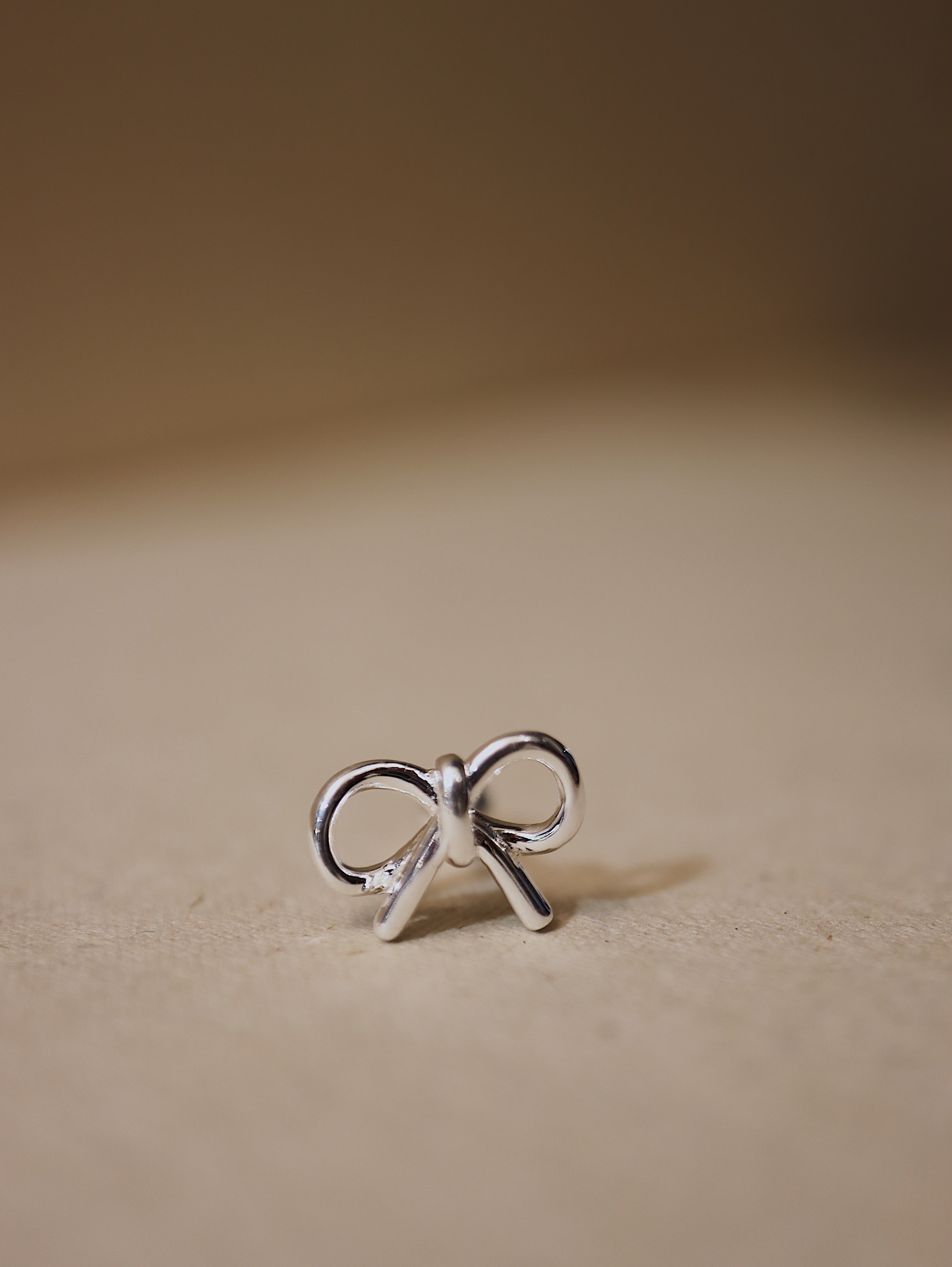 Ribbon Silver925 barbell earring piercing