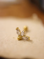Lyra cz stud piercing 925 silver earring (1pc)