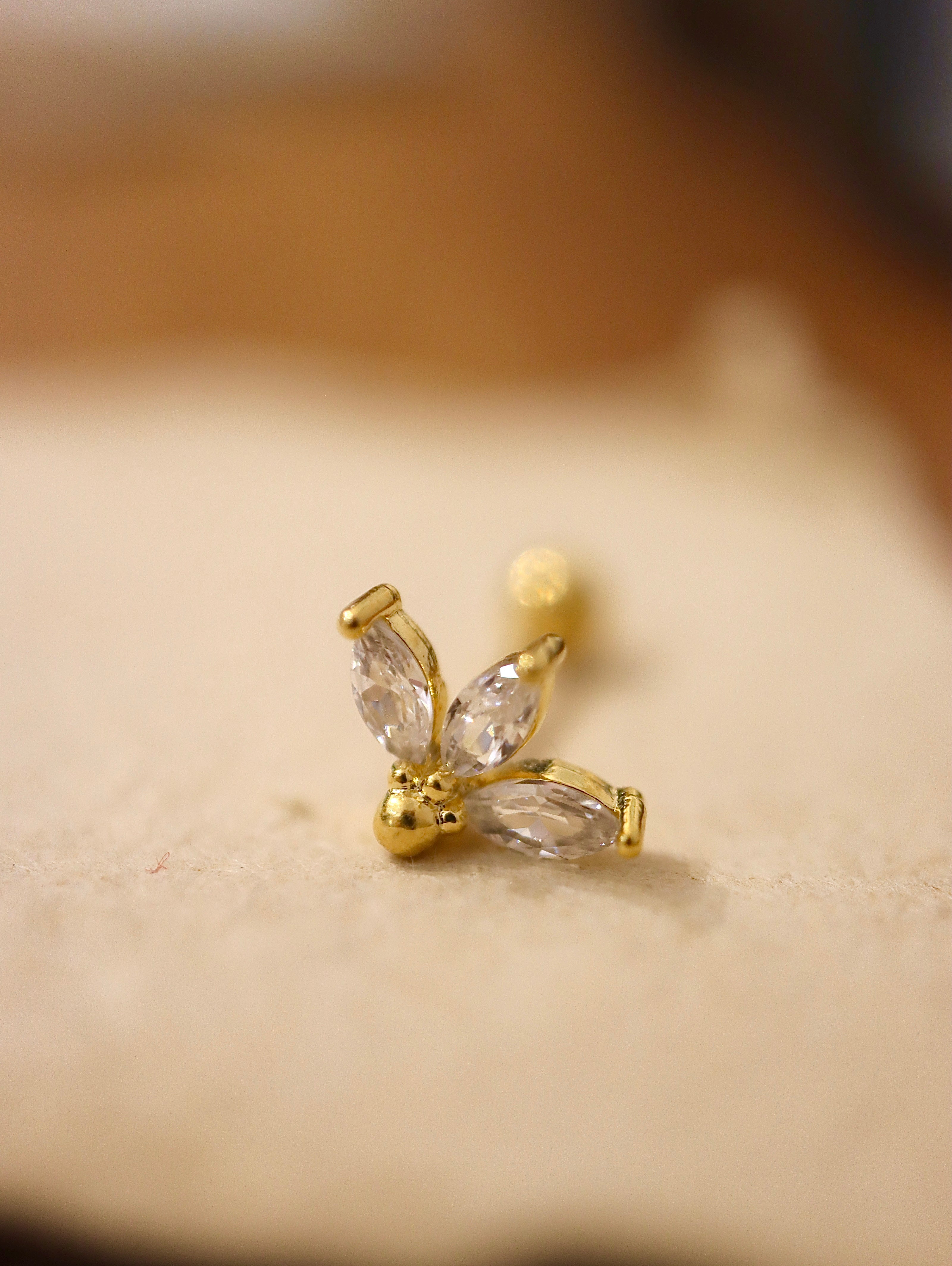Lyra cz stud piercing 925 silver earring (1pc)