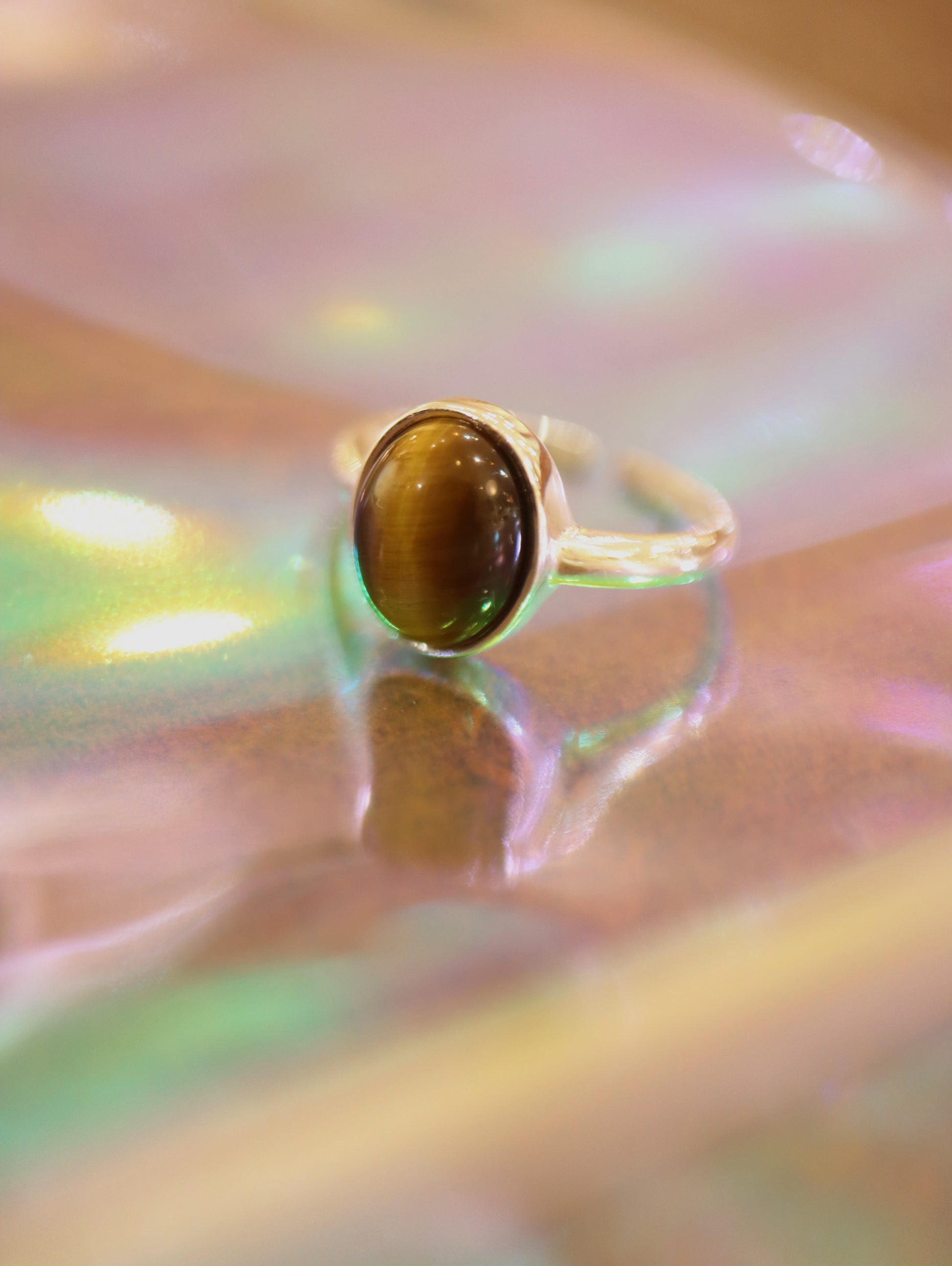 Gemstone 925 Silver open size ring