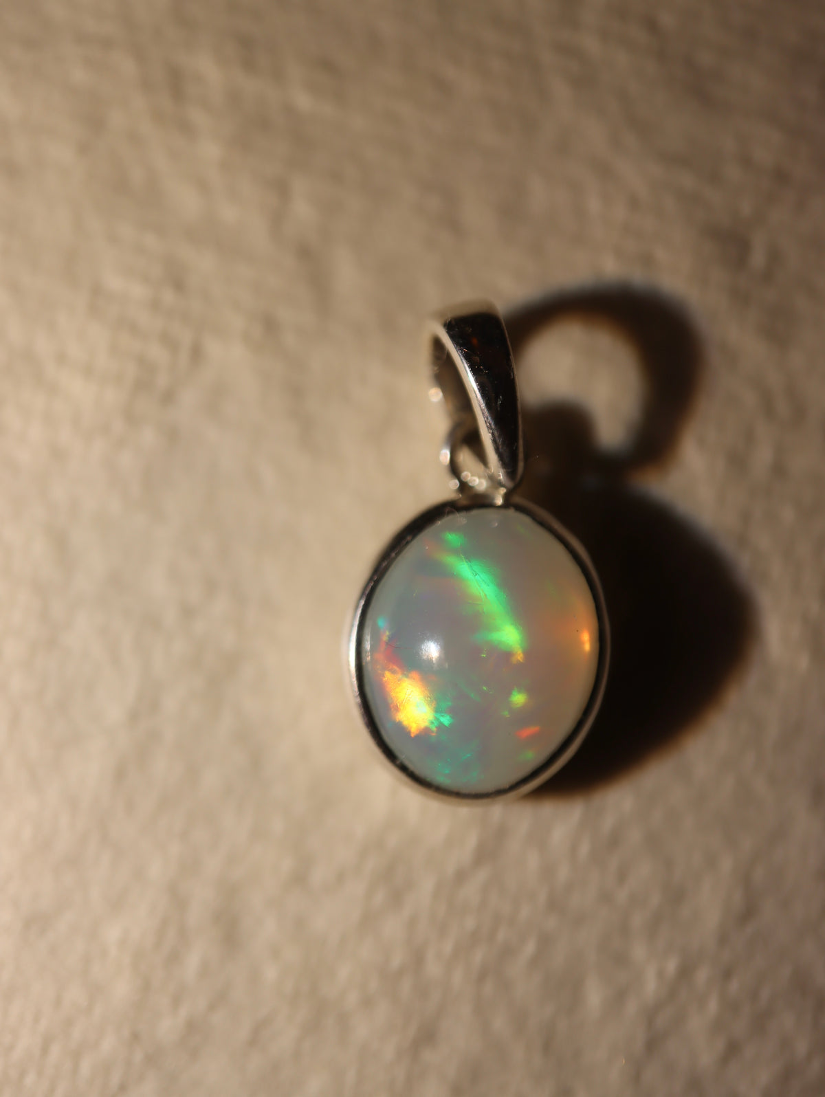 Natural Ethiopian Welo Opal Pendant in 925 Sterling Silver